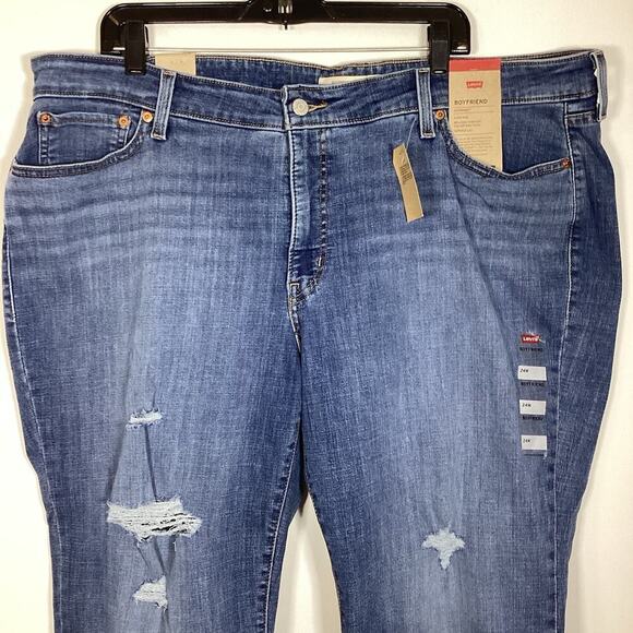 Levi’s Jeans Size 24W Boyfriend Fit Tapered Leg Denim NWT Mid Rise Cuffed Crop - Picture 3 of 11